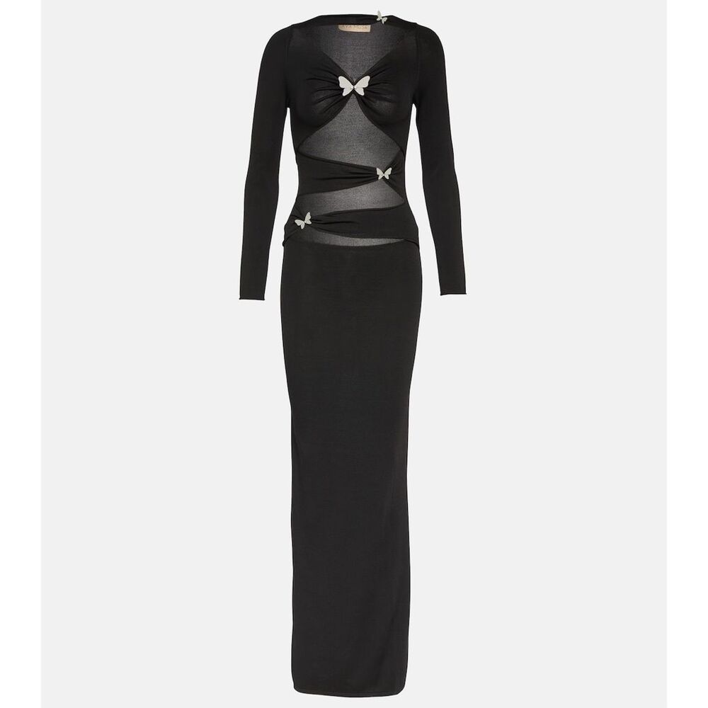 AYA MUSE Atalo cutout jersey midi dress in Black XS $995